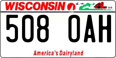 WI license plate 508OAH