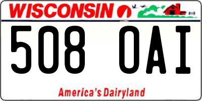 WI license plate 508OAI