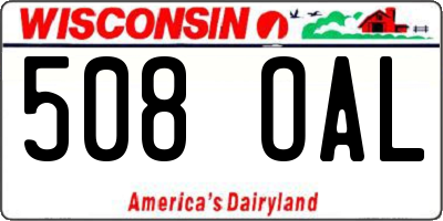 WI license plate 508OAL