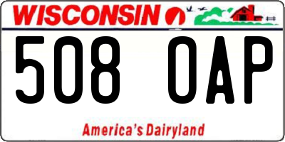 WI license plate 508OAP