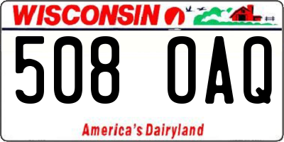 WI license plate 508OAQ
