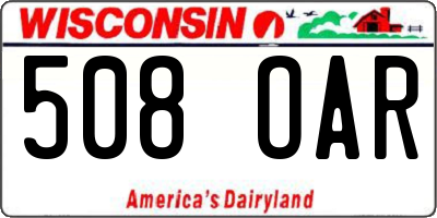 WI license plate 508OAR