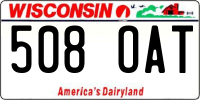 WI license plate 508OAT