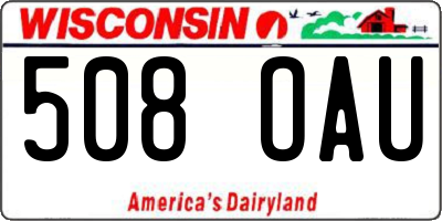 WI license plate 508OAU