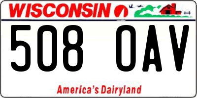 WI license plate 508OAV