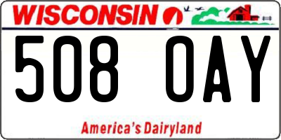 WI license plate 508OAY