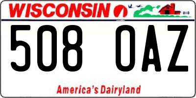 WI license plate 508OAZ