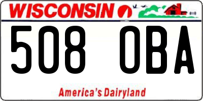 WI license plate 508OBA
