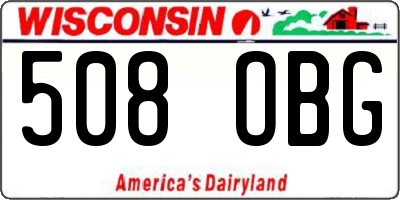 WI license plate 508OBG