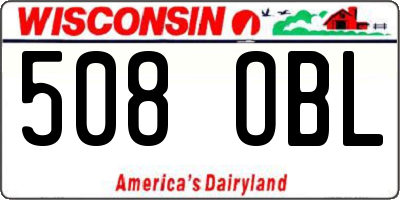 WI license plate 508OBL