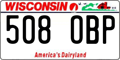 WI license plate 508OBP