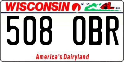 WI license plate 508OBR
