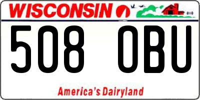 WI license plate 508OBU