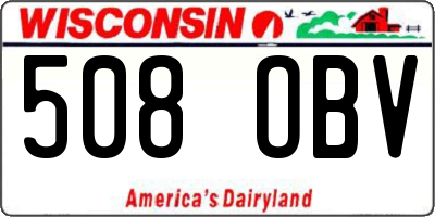 WI license plate 508OBV