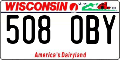 WI license plate 508OBY