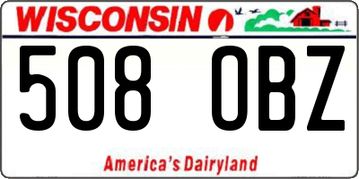 WI license plate 508OBZ