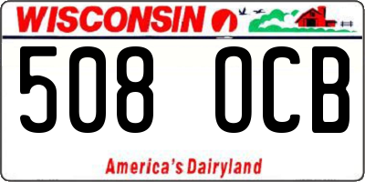 WI license plate 508OCB