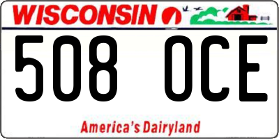 WI license plate 508OCE