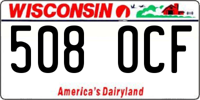 WI license plate 508OCF
