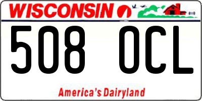 WI license plate 508OCL