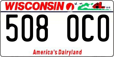 WI license plate 508OCO