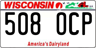 WI license plate 508OCP