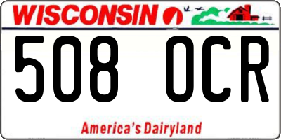 WI license plate 508OCR