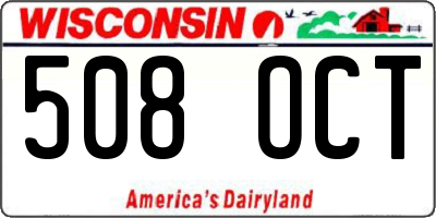 WI license plate 508OCT