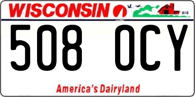 WI license plate 508OCY
