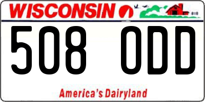 WI license plate 508ODD