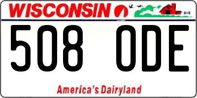 WI license plate 508ODE