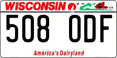 WI license plate 508ODF