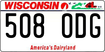 WI license plate 508ODG