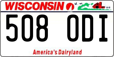 WI license plate 508ODI