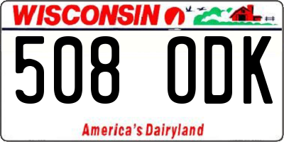 WI license plate 508ODK