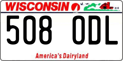 WI license plate 508ODL