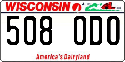 WI license plate 508ODO