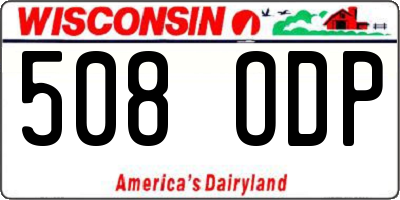WI license plate 508ODP