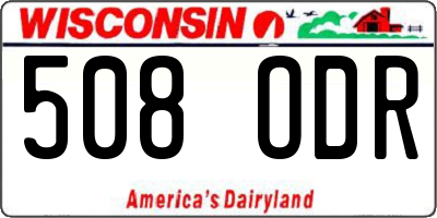 WI license plate 508ODR