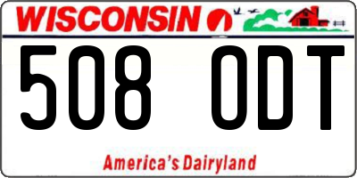 WI license plate 508ODT