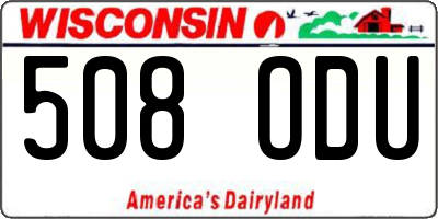 WI license plate 508ODU