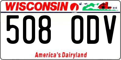 WI license plate 508ODV