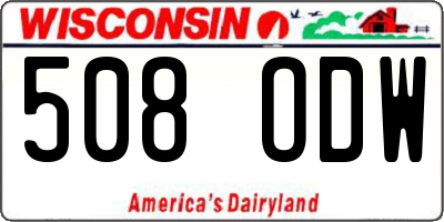 WI license plate 508ODW