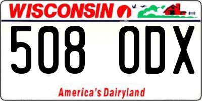 WI license plate 508ODX