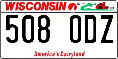 WI license plate 508ODZ