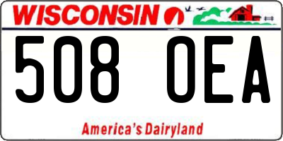 WI license plate 508OEA