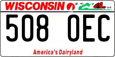 WI license plate 508OEC