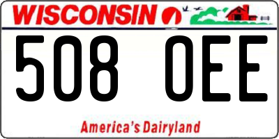 WI license plate 508OEE