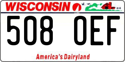 WI license plate 508OEF
