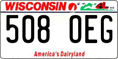 WI license plate 508OEG